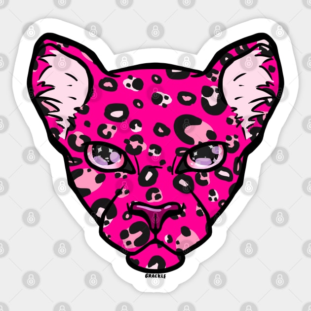 Hot Pink Leopard Sticker by Jan Grackle